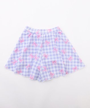 ANY KIDS 【UVカット】2WAYショルダーセパレート水着 ラベンダー×ラベンダーチェック