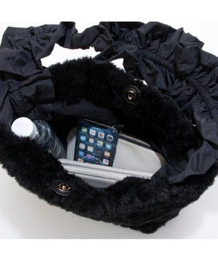 UNBILLION カシュカシュ cachecache / フリルハンドルボアトート ブラック