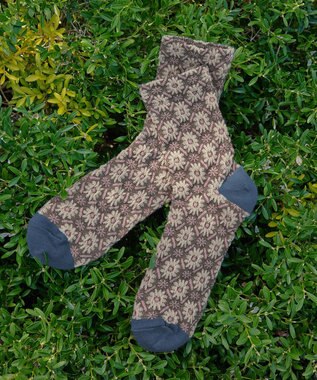 Tiaclasse 花柄ジャガード編みソックス ブルー