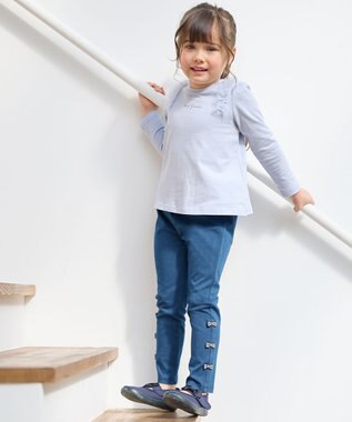 ANY KIDS カットデニム ガーリーパンツ ネイビー