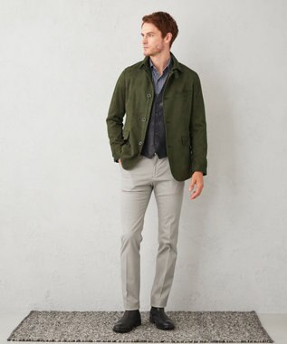 JOSEPH ABBOUD 【ウエストも伸びる】オーガニックストレッチピケ パンツ ライトグレー系