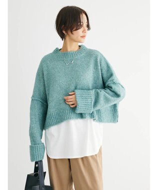 Green Parks ・Ｐｅｔｉｔ　Ｆｌｅｕｒ　ブークレワイドニット Green