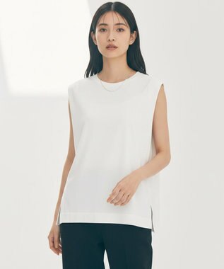 UNFILO L スゴ機能美ニット ショルダータック ノースリーブ