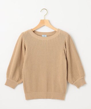 組曲 L 【洗える】CHAIギャザースリーブ ニット ベージュ系