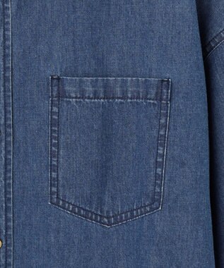 23区 【洗える】ライトダンガリー 2WAY シャツ スカイブルー系