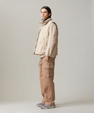 J.PRESS MEN ナイロンワッシャータフタ ダウンベスト ベージュ系