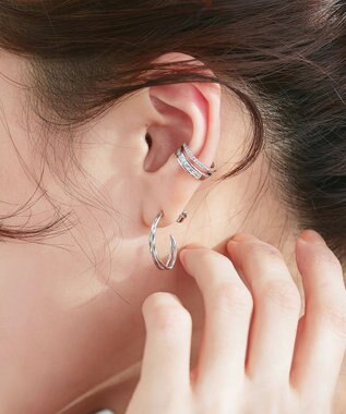 Tiaclasse ツーラインイヤカフ シルバー