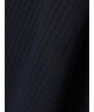 Green Parks シアーチェック袖ドロストシャツチュニック Dark Navy