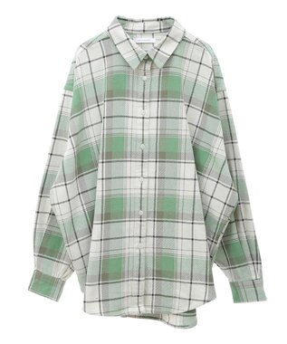 AMERICAN HOLIC スラブチェックＢＩＧシャツ Green