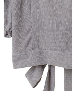 earth music&ecology ＳＥＴ２点バックリボンブラウス＋フレアスカート Gray