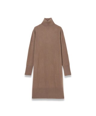 【洗える】ライトピュアカシミヤハイネックドレス