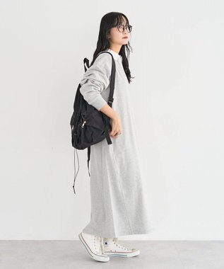 Green Parks ラガーシャツワンピース Gray Mixture