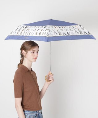 MOONBAT ポール & ジョー (PAUL & JOE ACCESSOIRES) ABC Garden アニマル 折りたたみ傘 竹手元 巾着型傘袋 ネイビーブルー