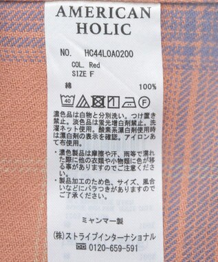 AMERICAN HOLIC スラブチェックＢＩＧシャツ Red