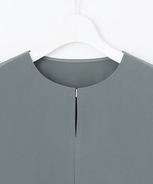 23区 S 【洗える】2WAYストレッチツイル ブラウス モスグリーン系