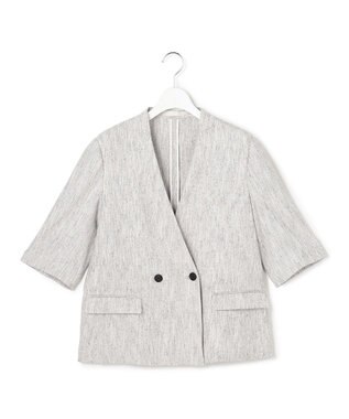 ICB L ストレッチMIXツイード 半袖ジャケット