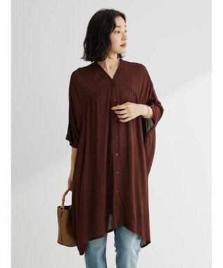 Green Parks Ｉ　レーヨンクレープチュニック Brown