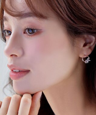 Tiaclasse 【金属アレルギー対応】バタフライサークルピアス ピンクゴールド