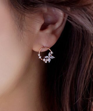 Tiaclasse 【金属アレルギー対応】バタフライサークルピアス ピンクゴールド