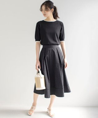 組曲 エンブロイダリーレース スカート ブラック系