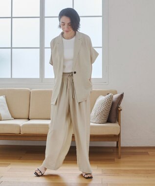 WEGO 【ANGIE VINTAGE】接触冷感半袖ジャケット ホワイトアイボリー