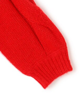 23区 【SLOW/一部店舗限定】ケーブル 袖デザイン ニット レッド系