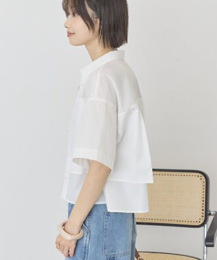 AMERICAN HOLIC 【マルチ機能】レイヤード５分袖シャツ Off White