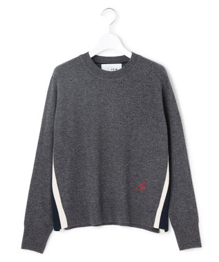 ICB 【30th ANNIVERSARY】 カシミヤブレンド 配色デザインプルオーバー クラウディスカイ