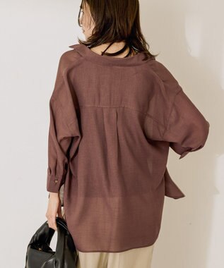 AMERICAN HOLIC シアーボイルレギュラー7分袖シャツ Chocolat