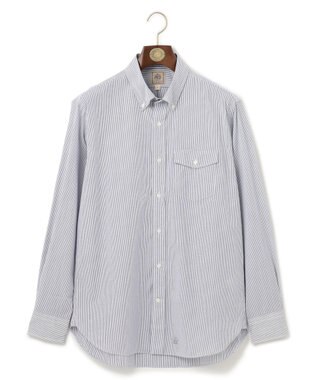 J.PRESS MEN ポプリンマルチストライプ ボタンダウンシャツ ネイビー系1