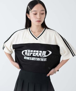 WEGO 2ライン切り替えメッシュショートT ブラック