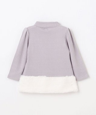 組曲 KIDS 【90-100㎝】ファー トレーナー ライトグレー系