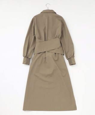 #Newans 【ANSWER for 産前産後ママ】リボン取り外し可能！シャツカラーワンピース カーキ系