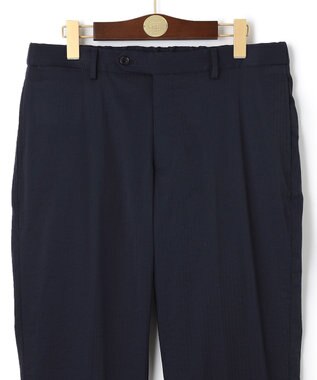 J.PRESS MEN メカニカルストレッチ ヘリンボンパンツ ネイビー系