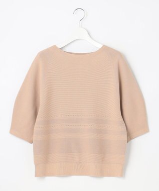 自由区 【XSサイズ～/洗える】ドライタッチホールガーメント ニット ピンク系