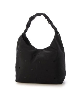UNBILLION カシュカシュ cachecache / 三つ編みハンドルドット刺繍トート ブラック
