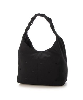 UNBILLION カシュカシュ cachecache / 三つ編みハンドルドット刺繍トート ブラック