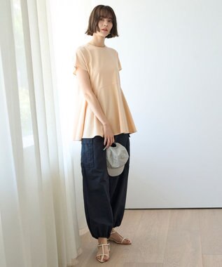 UNFILO BEAUTY FORM ペプラムＴシャツ ライトイエロー