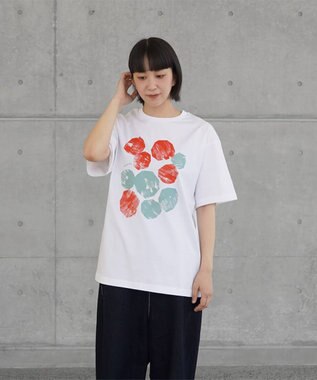 nitorito 【UNISEX】stone Tシャツ red×(whiteボディ)