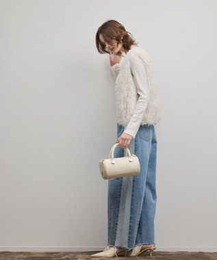 GRACE CONTINENTAL サイドラインデニムパンツ ブルー