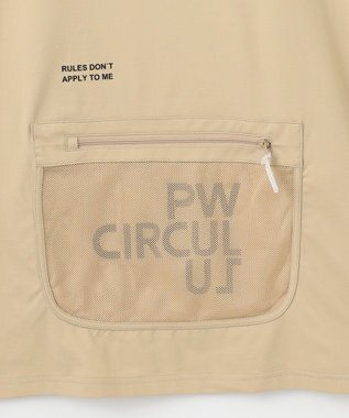 PW CIRCULUS 【吸水速乾 / UV遮蔽率99% UVカット / ストレッチ】【MEN】バックメッシュポケットモックT ゴルフ ベージュ系