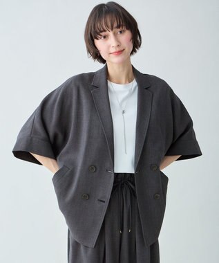 ANY 【セットアップ対応】テックリネンツイードジャケット チャコール系