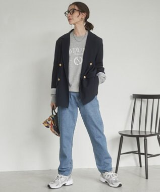 WEGO 【ANGIE VINTAGE】カレッジロゴスウェット 杢グレー