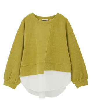 Green Parks カットコーデュロイドッキングプルオーバー Lime Green