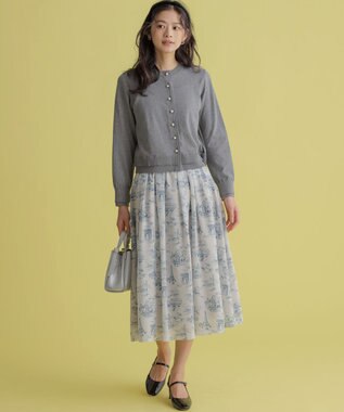 組曲 コットンニット カーディガン ライトグレー系