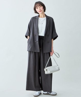 ANY 【セットアップ対応】テックリネンツイードジャケット チャコール系