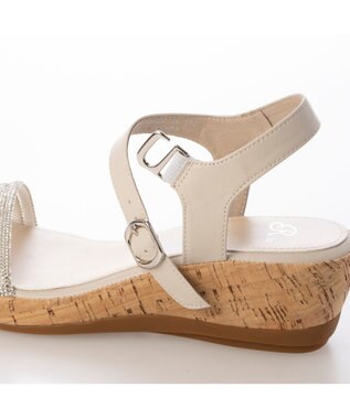 Riz raffinee <Riz raffinee>ラインストーン付ウェッジサンダル シルバー