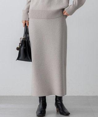 【VERY掲載/洗える】カシミヤブレンド Iライン ニットスカート