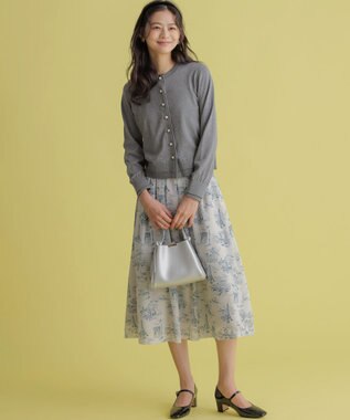 組曲 コットンニット カーディガン ライトグレー系