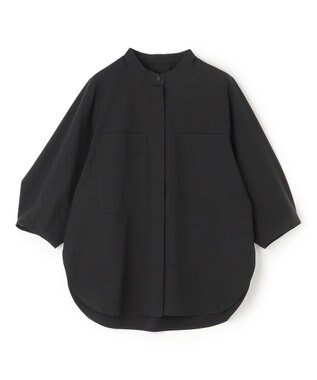 UNFILO FINE MOVE バンドカラーシャツ ブラック